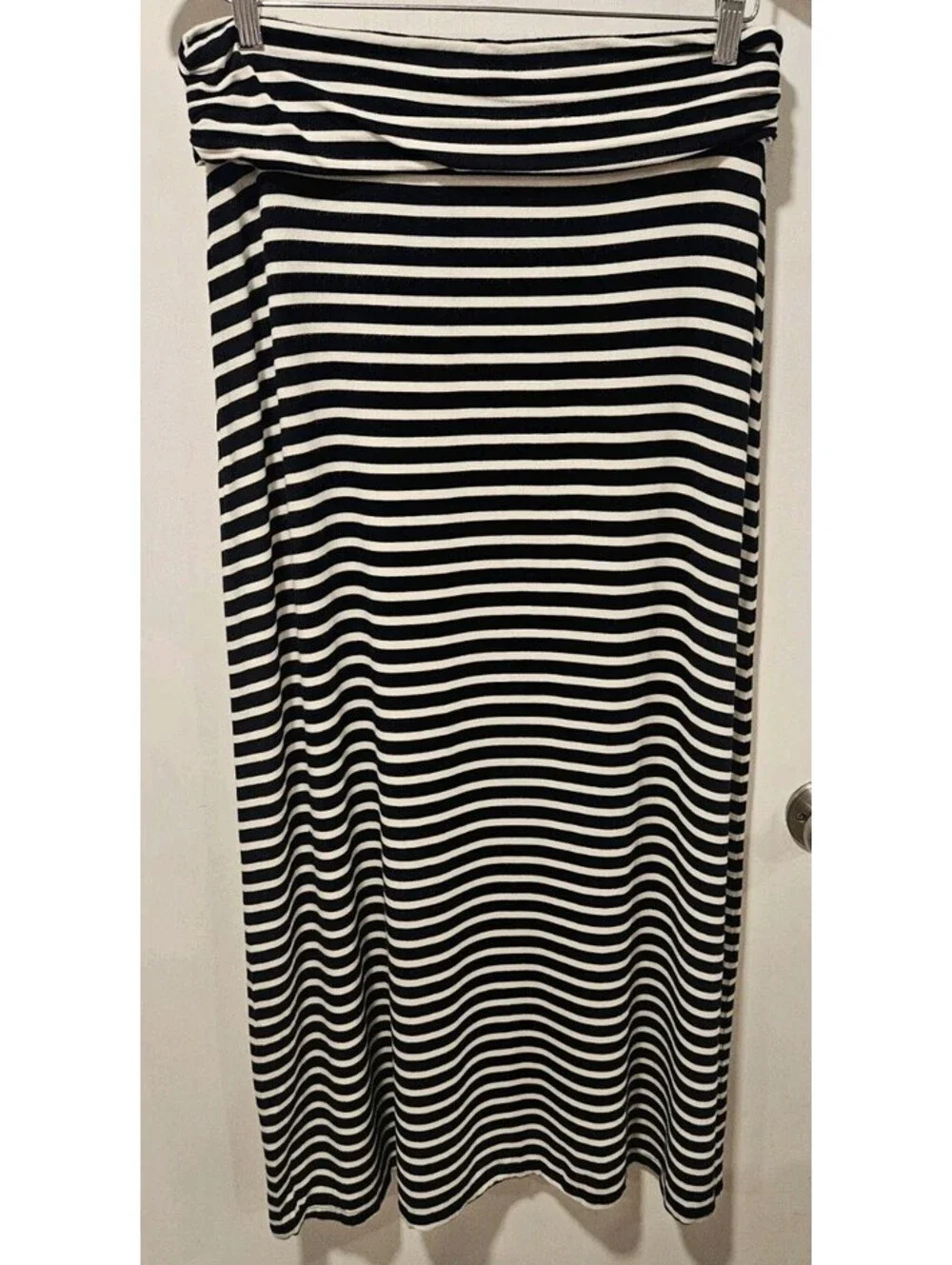J.Crew J Crew Medium Black White Striped Maxi Skirt